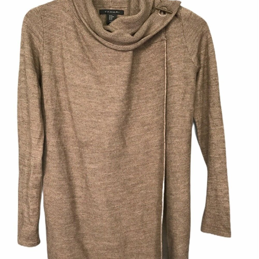 Tahari Women's XS Extra Small Brown Sweater Long Sleeve